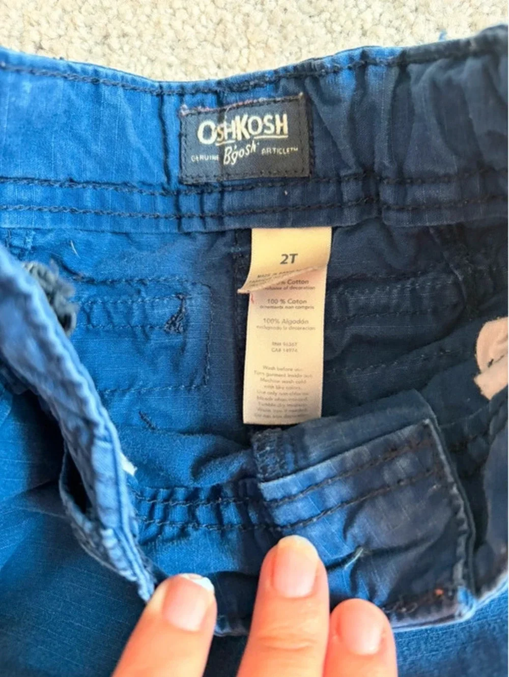 OshKosh B’gosh Cargo Pants Size 2T Navy Blue Toddler Boy